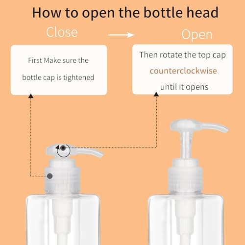 100ml (3.4oz) Pump Bottle Dispenser Jansburg 2 Pack Refillable Flat Square Plastic Lotion Dispenser Leakproof Empty Lotion Pump Bottle for Essential Oil Soap Lotion Shampoo Clear — view 4