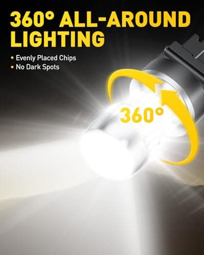 AUXITO 7440 7443 LED Bulbs for Reverse Lights, 6000K Bright White T20 7441 7444 LED Light for Exterior Backup Tail Brake DRL Turn Signal Parking Lights, Pack of 2 — view 2
