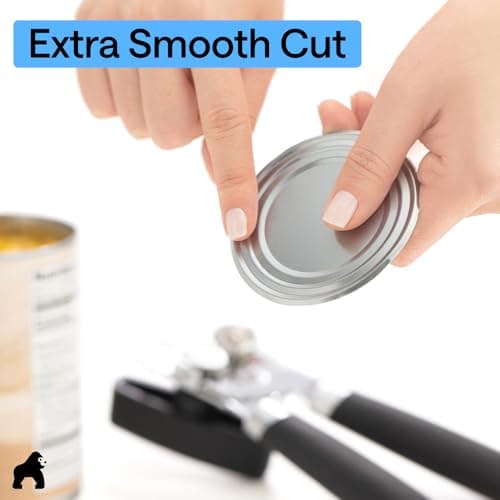 GORILLA GRIP Heavy Duty Stainless Steel Smooth Edge Manual Can Opener and Bottle Openers, US Designed, Comfortable Handle, Oversized Handheld Turn Knob, Multifunctional Kitchen Tool, Black — view 7