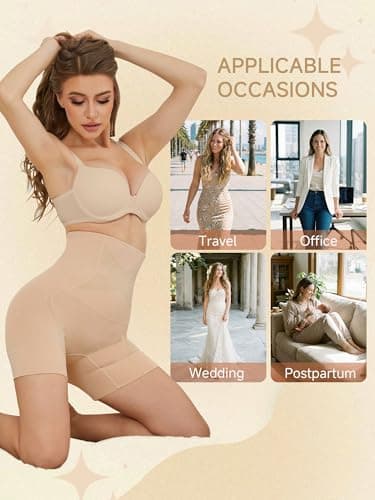 DIGZ Shapewear Women Tummy Control Underwear,High Waisted Shapewear Shorts Butt Lifting Underwear,Seamless Postpartum Underwear Beige — view 4