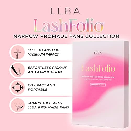 LLBA LashFolio Narrow Promade Fans 5D-0.07 D 8-11mm — view 2