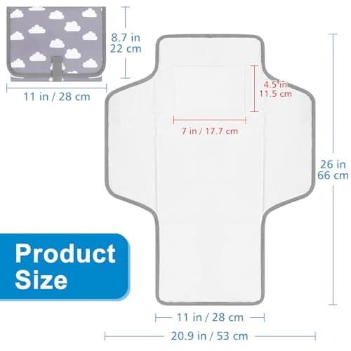 Accmor Portable Diaper Changing Pad, Waterproof Baby Changing Mat, Foldable Travel Diaper Changing Pads for Baby — view 5