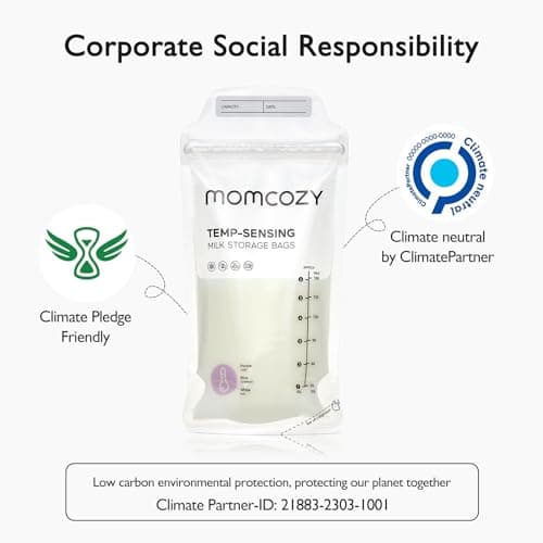 Momcozy Breastmilk Storing Bags, Temp-Sensing Discoloration Milk Storing Bags for Breastfeeding, Disposable Milk Storage Bag with 6 Ounce Self Standing, No-Leak Milk Freezer Storage Pouches, 50pcs — view 7