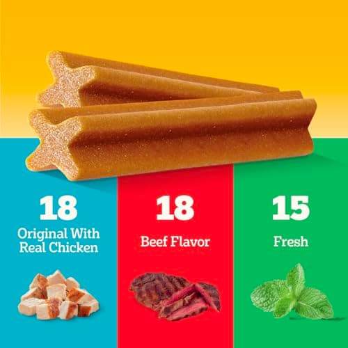 Pedigree Dentastix Large Dog Treats, Original, Beef & Fresh, 2.73 lb. Variety Pack (51 Treats Total) — view 3