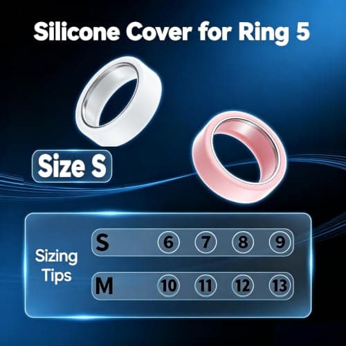 Silicone Case Compatible with Oura Ring 5, 2-Pack Smart Ring Protectors, Soft Anti-Scratch Protective Sleeves,Pink+ White,Small