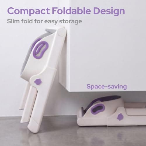 lalalark Potty Training Seat, 2-in-1 Toddler Toilet Seat with Steps, Upgrade Potty Step Stool for Toddler with Anti-slip Pad Step Stool, Extended Splash Guard, Foldable Potty Ladder Boys Girls, Purple — view 4