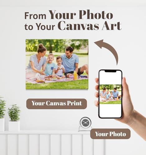 TreeDeal Custom Canvas Prints with Your Photos, Framed 10” x 8” Personalized Pictures Print, Customized Photo to Canvas Wall Art Ideal for Home Decor Gift Wrapping Pets Family Baby Wedding — view 2
