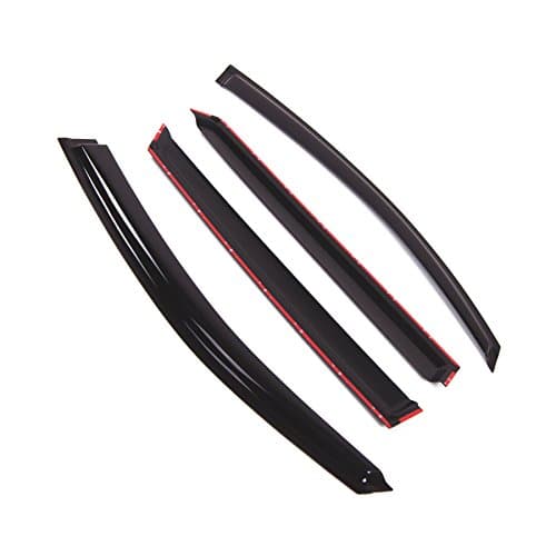Tuningpros WD2-845B Dark Smoke 4 Pcs Set Window Visor (Outside Mount) Deflector Rain Guard Compatible with 2017-2018 Subaru Legacy Hatchback