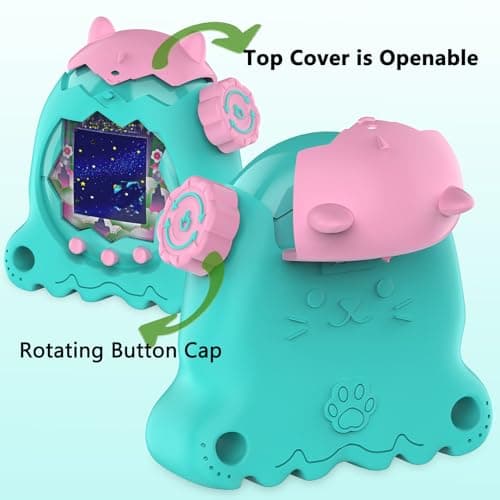 RAWECUD Protective Case for Tamagotchi Paradise Electronic Pet, Silicone Cover for Tamagotchi Paradise with Screen Protector, Hand Strap and Button Cover Protector — view 2