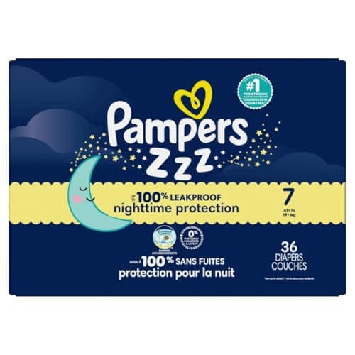 Pampers ZZZ Overnight Diapers, Size 7 (41+ lbs), 36 Count, Nighttime Protection Disposable Baby Diaper, Night Time Leak and Skin Protection — view 14