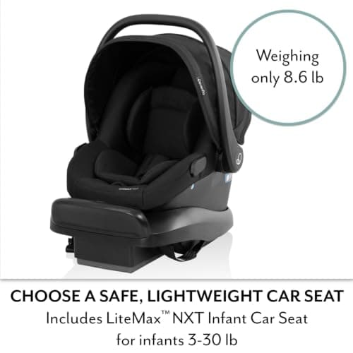 Evenflo Pivot Xpand NXT Travel System Featuring LiteMax NXT Infant Car Seat (Coal Black) — view 3