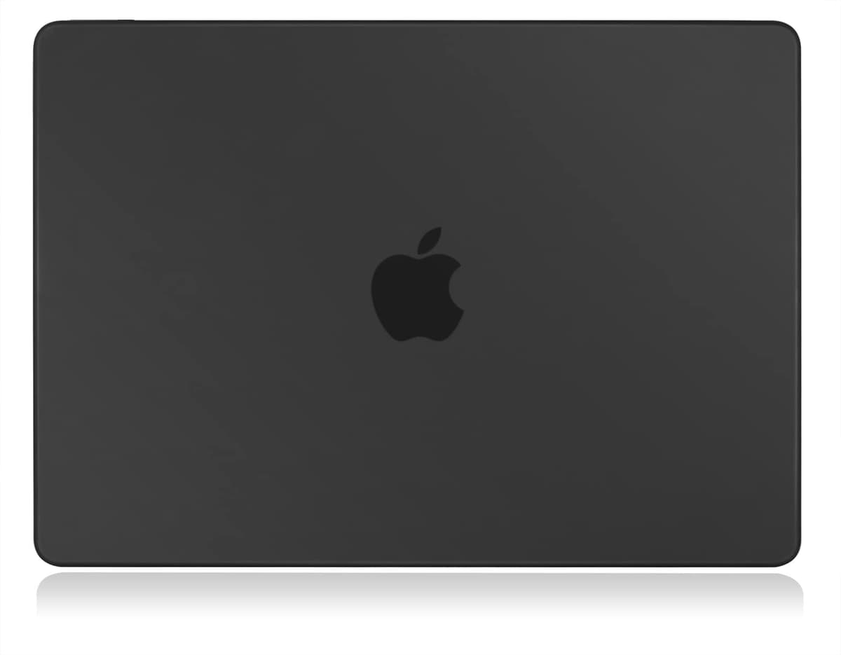 UESWILL Compatible with MacBook Air 13 inch M5 M4 M3 M2 Case 2022-2026 Model A3449 A3240 A3113 A2681 Mac Air 13.6 Matte Hard Shell Case Cover + Microfiber Cloth, Black — view 3