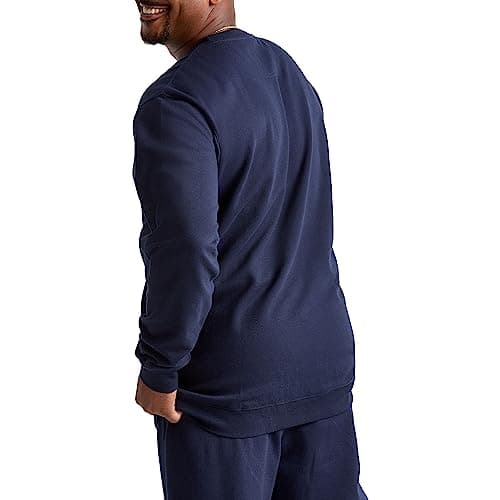 Champion Men's Crewneck Fleece Sweatshirt, Standard Fit, Midweight, C Logo, Available in Regular and Big & Tall, Deep Navy - C Logo, Large Tall — view 4