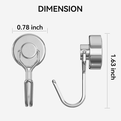 Tohoer Magnetic Hooks, Neodymium Magnet Hook Heavy Duty 30LBS with Rust Proof for Cruise Essentials, Indoor Outdoor Hangers Hanging, Refrigerator, Fridge, Grill, Tools, Kitchen, Key Holders, Storage — view 3
