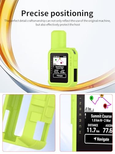 Case for Garmin inReach Mini 3/Mini 3 Plus WUNIAK Soft Silicone Protective Portable Scratch Shock Resistant Shell Case with Screen Protecto,Fluorescent Green — view 3