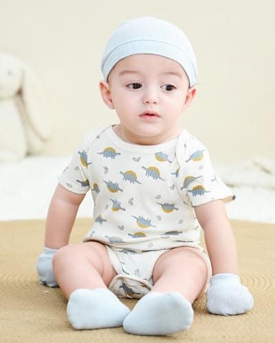 ZAVBABY Baby Boy Hats Mittens and Socks Set Cotton Newborn Girl Hat Glove 0-6 Month — view 2