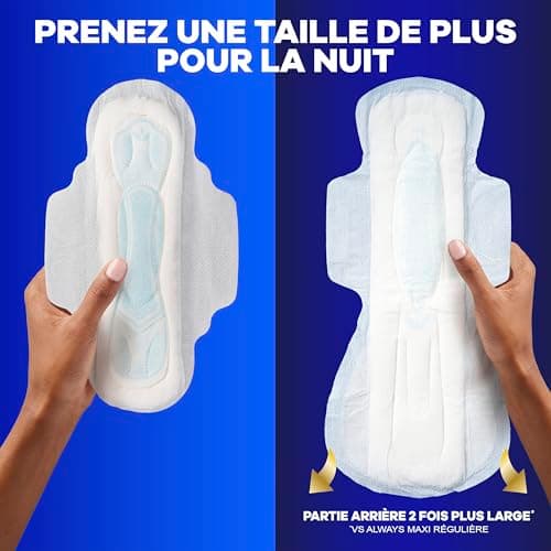 Always Maxi Pads for Women, Extra Heavy Overnight Pad with Wings, Size 5, Unscented, 36 Count — view 13