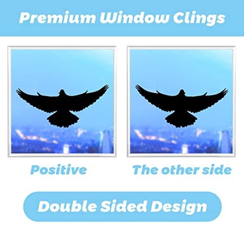 Hianjoo 37 Piece Large Size Anti-Collision Bird Stickers Alert Decals for Preventing Bird Strikes, Black — view 4