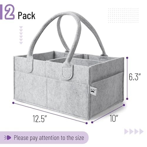 Mr. Pen- Baby Diaper Caddy Organizer, 2 Pack, Gray