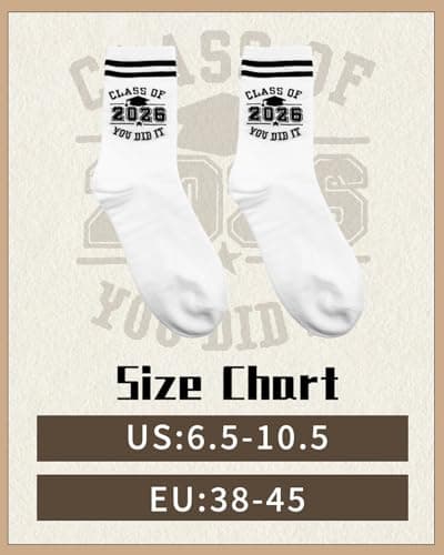 Graduation Gifts for Her Him 2026, CLASS OF 2026 YOU DID IT Socks, Funny Grad Gifts for Her Him, Congrats Grad Gift High School University — view 2