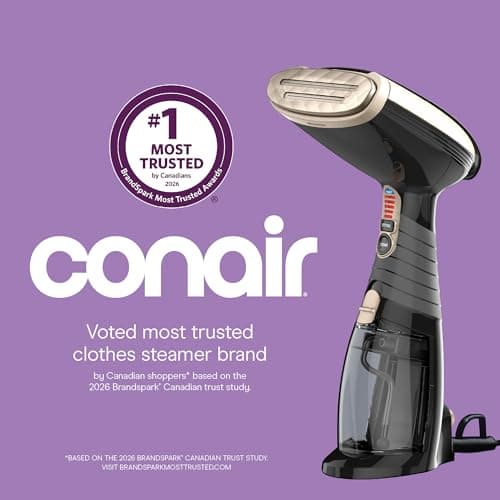 Conair Handheld Garment Steamer for Clothes, Turbo ExtremeSteam 1875W, Portable Handheld Design, Strong Penetrating Steam - Amazon Exclusive in Black