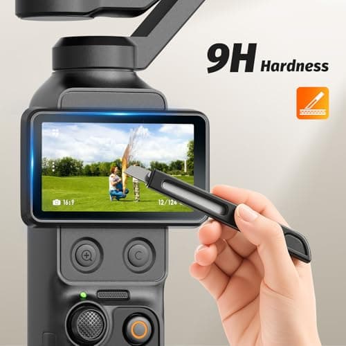 AMAZEAR Screen Protector for DJI Osmo Pocket 4P (3 Pack), Pocket 4 Pro Accessories Tempered Glass Screen Protective Cover, 9H Hardness, Ultra HD, Touch Sensitive, Bubble-Free(TGP & Frame) — view 5