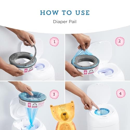 Amazon Brand - Mama Bear Blossoms Scented Diaper Pail Refills for Diaper Genie Pails, 1080 Count (4 Packs of 270 Count) — view 4