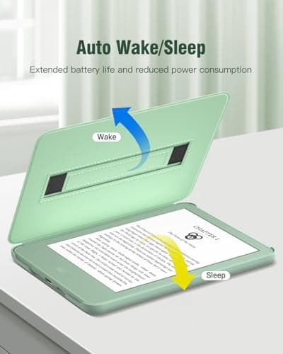 MoKo Case for 6" All-New Kindle (11th Generation-2024/2022 Release), Lightweight Shell Cover with Hand Strap Auto Wake/Sleep for Kindle 11th Generation 2024 e-Reader, Agave Green — view 5