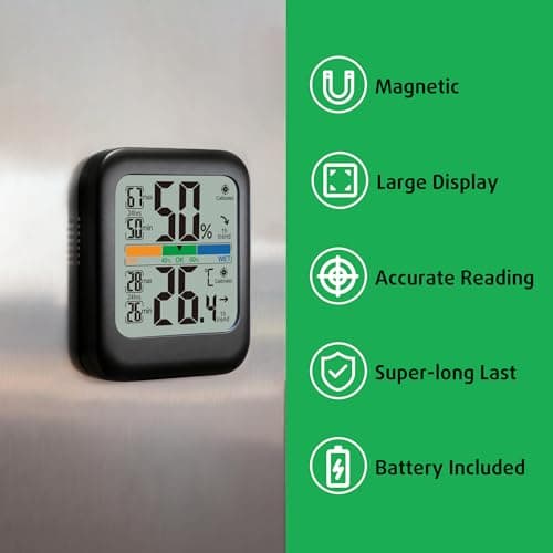 G.CATACC Digital Hygrometer Indoor Thermometer Humidity Meter Gauge with Max/Min Record Room Thermometer Temperature and Humidity Monitor Sensor for Home Baby Greenhouse Reptile - Battery Included — view 4