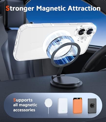 FNTCASE for iPhone 17 Case Clear: Magnetic Phone Cases with Screen Protector Drop Proof Compatible with Magsafe Slim Anti Yellowing Rugged Shockproof Protective Transparent Cover (A-Clear Magnetic) — view 3