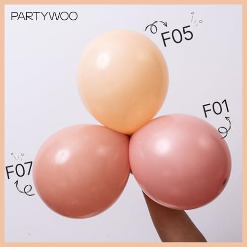 PartyWoo Nude Balloons 100pcs 5 Inch Apricot Boho Fall Neutral Latex Helium Balloons for Graduation Wedding Anniversary Birthday Boy Baby Shower Woodland Boho Theme Party Decorations Brown-F05 — view 5