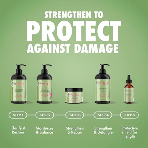 Mielle Organics Rosemary & Mint Hair Oil - Strengthening Biotin Oil Infused Frizzy & Damaged Hair Care - Split Ends & Dry Scalp Treatment to Support Longer, Healthier Strands, 2 Ounce — view 5