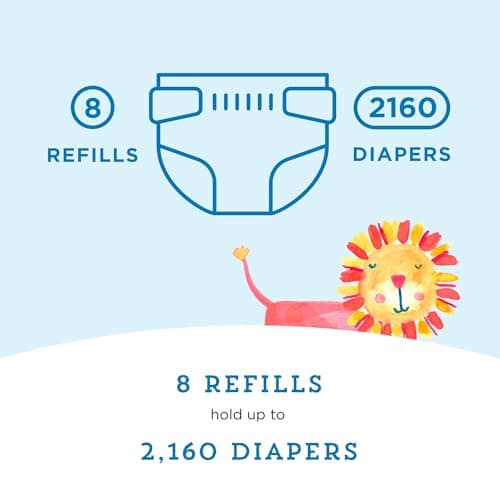 Amazon Brand - Mama Bear Blossoms Scented Diaper Pail Refills for Diaper Genie Pails, 2160 Count (8 Packs of 270 Count) — view 5