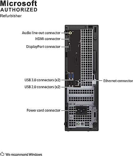 Dell Optiplex 3050 SFF Desktop Computer PC, Intel Quad Core i5-6500 up to 3.6GHz, 16GB DDR4, 256GB SSD, WiFi, 4K Support, DP, HDMI, Windows 11 Pro 64 Bit (Renewed) — view 3