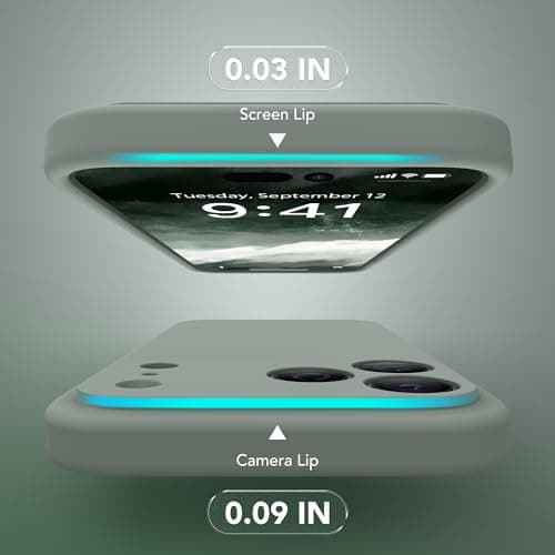 SuydanBox Magnetic for iPhone 17 Pro Case, Compatible with MagSafe, [Full Camera Protection][Screen Protector] Silicone Shockproof Protective Phone Case for iPhone 17 Pro 6.3", Calke Green — view 5