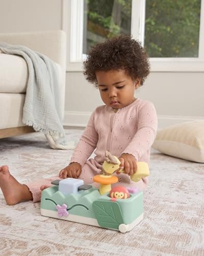 Skip Hop Tummy Time & Seated Play Cause & Effect Developmental Musical Baby Toy with 12 Animal Sounds, Lights, Music and 6 Activities, Geometric Wonders 2-in-1 Pounding Bench, Age 3m+ — view 5