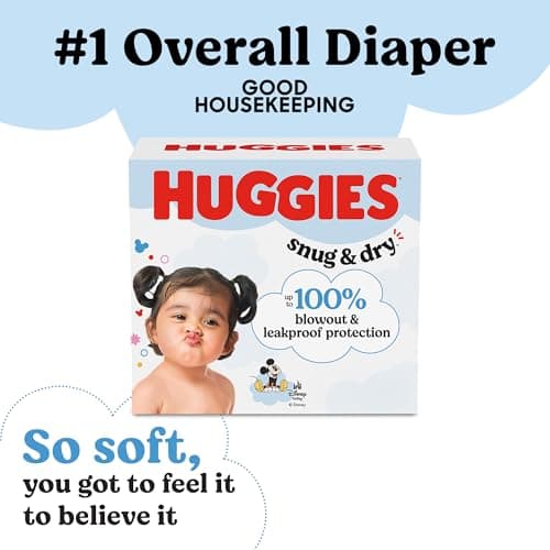 Huggies Size 1 Diapers, Snug & Dry Newborn Diapers, Size 1 (8-14 lbs), 44 Count, Packaging May Vary — view 2