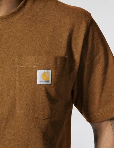 Carhartt Men's Iconic K87 Pocket T-Shirt Closeout, Oiled Walnut Heather, Large — view 4