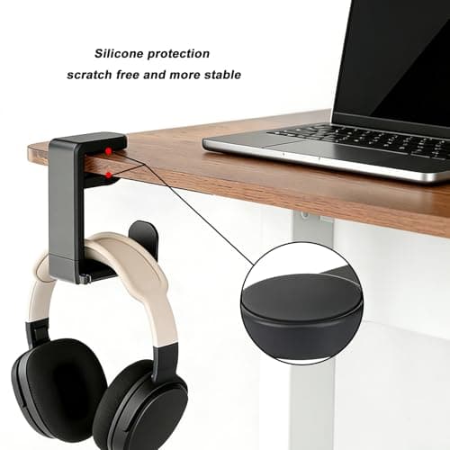 Galiejar Universal Headphone Hook & Headset Holder, Black — view 3
