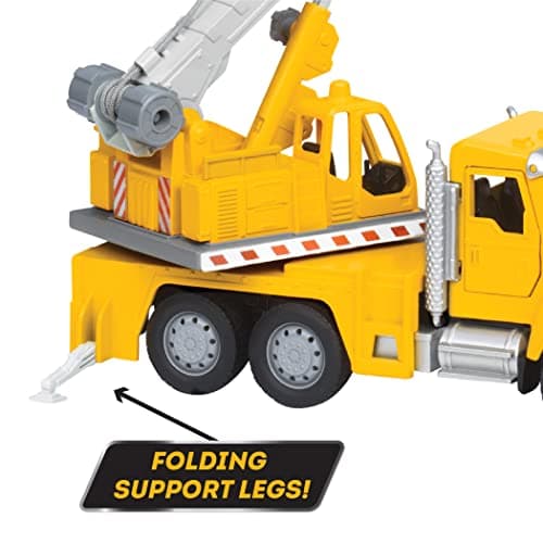 Driven by Battat – 7-Inch Crane Truck Toy with Lights & Sounds, Movable Parts, Construction Vehicle for Boys & Girls, Durable Design, Realistic Details, Gift 3+ Years Toy for Kids — view 4