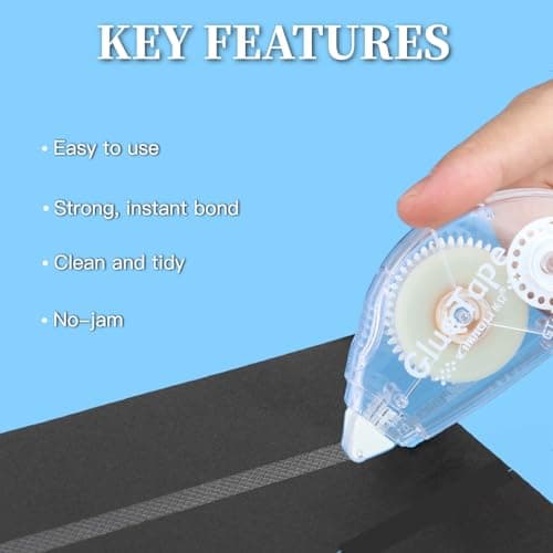 DEYUANCH Upgrade 3X Longer Glue Tape, 5-Pack Total 109 Yards, Photo-Safe Acid-Free Scrapbook Tape, Scrapbook and Junk Journal Supplies, 0.31 in × 65.62 ft — view 2