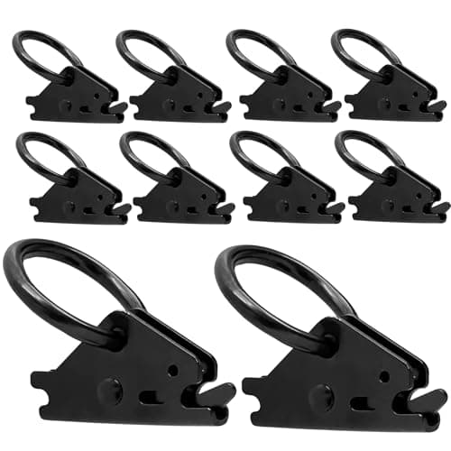 Haaifroe 10 Pcs Black E-Track O Ring, Steel E Track Tie Down Anchors Secure for Trailers Flatbeds Pickup Trucks