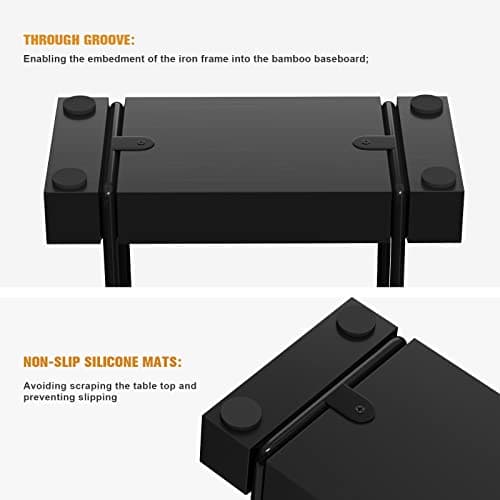 Wican Napkin Holder for Table, Bamboo Iron Standing Napkin Dispenser for Kitchen Dining Farmhouse Cocktail Picnic Bar Rustic Wood Holders for Paper Mail Bills Suitable for All Dining Room Decors Black — view 4
