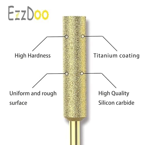EzzDoo Titanium Coated Chainsaw Sharpener Bits, High Hardness Sharpening Wheels for Electric Chain Saw Sharpeners & Rotary Tools, Includes Copper Collet. 8 Pcs (5/32", 4.0mm) — view 2