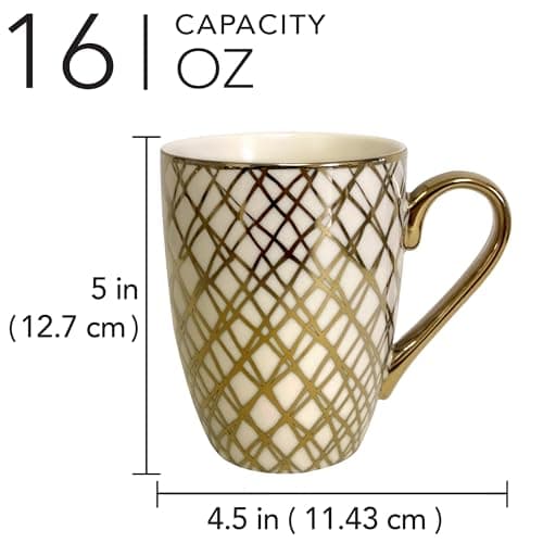 Matrix Gold Porcelain Coffee & Tea Mug Set – Premium Fine Porcelain with Elegant Gold-Plated Finish, Luxury Drinkware for Everyday Dining, Entertaining & Special Occasions — view 6