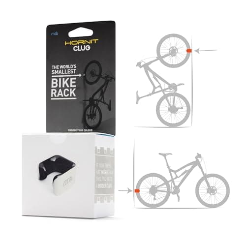 CLUG Bike Clip Indoor-Outdoor Bicycle Rack Storage System, White/Orange, Hybrid (33-43mm)