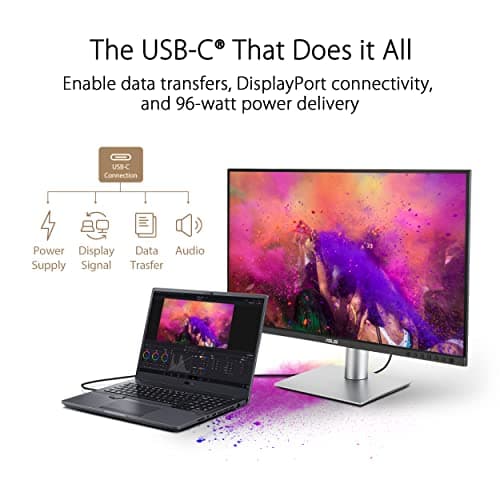 ASUS ProArt Display 27” 4K HDR Professional Monitor (PA279CRV) - IPS, UHD (3840 x 2160), 99% DCI-P3/Adobe RGB, ΔE < 2, Calman Verified, USB-C PD 96W, DisplayPort, Daisy-Chain, Ergonomic, 3yr Warranty — view 3