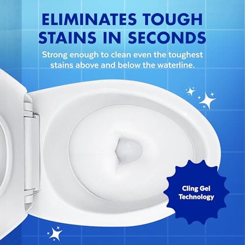 Lysol Toilet Bowl Cleaner, Max Strength Bathroom Cleaning Supplies, Toilet Bowl Cleaner Clinging Gel, Home Essential, Instant Stain Removal, Disinfecting and Deodorizing, Bleach Free, 24 oz (2 ct) — view 2