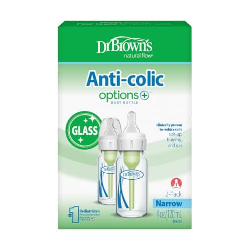 Dr. Brown’s Natural Flow Anti-Colic Options+ Narrow Glass Baby Bottles, 4oz, 2-Pack — view 8