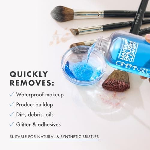 Cinema Secrets Original Blue Vanilla Makeup Brush Cleaner Solution - Professional Cleanser for Makeup Brushes - Quick-Drying, Rinse-Free Formula - Removes Stubborn Waterproof Make Up (16 fl oz) — view 3